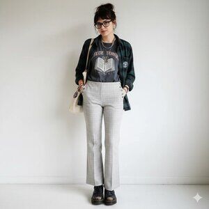 ELEVENSES for Anthropologie | Plaid Wool Blend Brighton Pants | Size 4